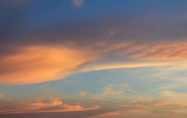 Naklejka na ściany i meble cloudscape sky pastel evening sunset