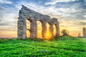 Park of the Aqueducts at Sunset, Rome - Powered by Adobe