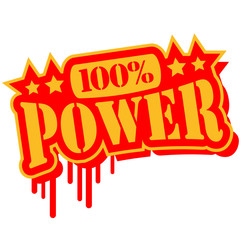 100 % Power Stempel Logo