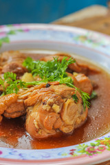 Chicken stewed in the sweet gravy (Kai Pa Lo) / Kai Pa Lo