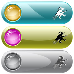Witch. Vector internet buttons.