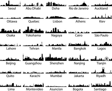 vector collection of world city skylines