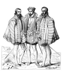 Fototapeta na wymiar 3 Aristocratic Gentlemen - 16th century