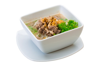 Thai soup with minced meat