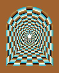Abstract illusion of tunnel effect abstract.