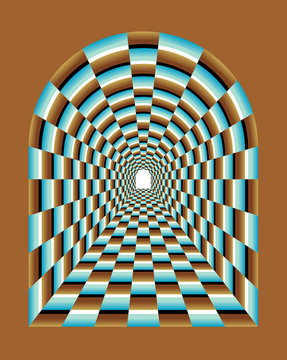 Abstract illusion of tunnel effect abstract.