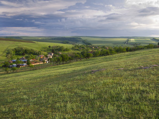 Beautiful rural landscape pictures in the sunny cloudy weather