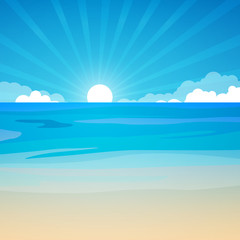 Vector Illustration of a Seascape Background