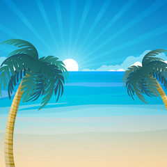 Fototapeta na wymiar Vector Illustration of a Seascape Background