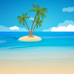 Vector Illustration of a Seascape Background