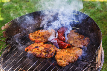 BBQ garden grilled sausages