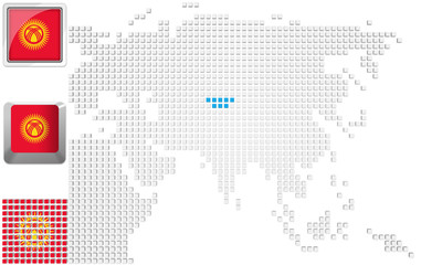 Kyrgyzstan on map of Asia