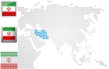 Obraz premium Iran on map of Asia