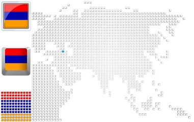 Obraz premium Armenia on map of Asia