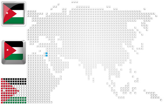 Jordan on map of Asia