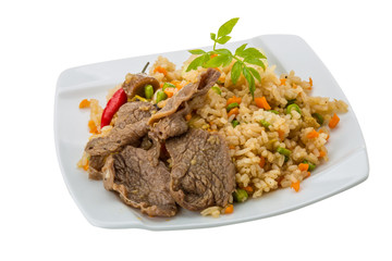 Fried rice with beef