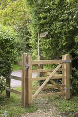 Small five bar gate on footpath route