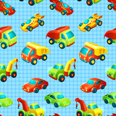 Obraz na płótnie Canvas Transport toy seamless pattern