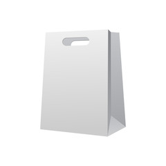 Carrier Paper Shopping Bag White Empty