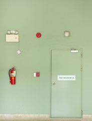 Fire escape door ,Fire Extinguisher, Fire alarm