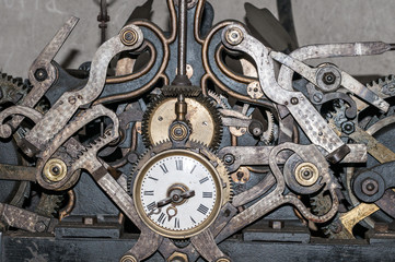 Fototapeta na wymiar church clock machinery