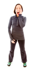 Obraz premium Young woman looking surprised