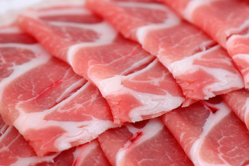 Raw Bacon Slices