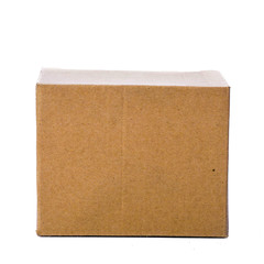 Front cardboard box, isolated on white