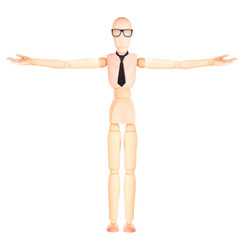 businessman raising his hand to give an answer