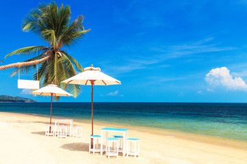 Umbrella on tropical beach