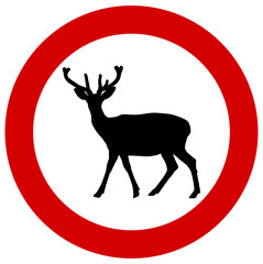 a deer in a traffic sign © koft