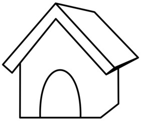 a dog kennel in outline