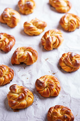 Delicious cardamom roll close-up