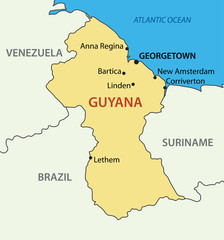 Co-operative Republic of Guyana - vector map - 64585306