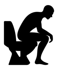 Man sitting on the toilet