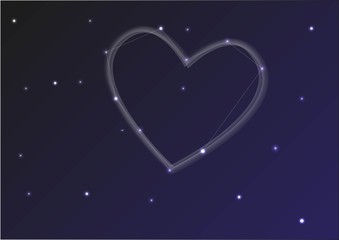 Heart shape from stars