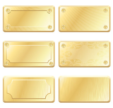 Vector Gold Metal Labels - Nameplates