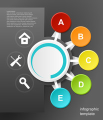 Vector infographic design on the black background