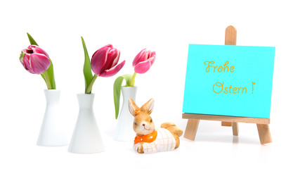 Tulpen,Hase und  die Tafel