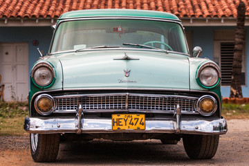 classic American car on streets of Trinidad, Cuba - 64587529
