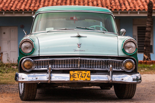 classic American car on streets of Trinidad, Cuba