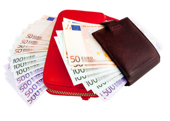 leather wallets and European Currency, euro