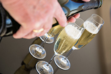 Champagne being poured