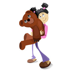 Girl holding a Teddy bear