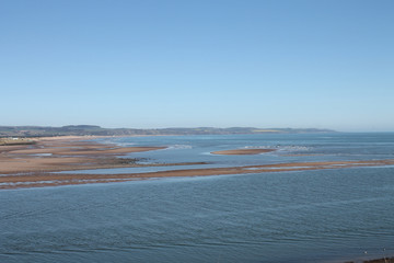 Beach and mouth of River South Esk Montrose Scotland