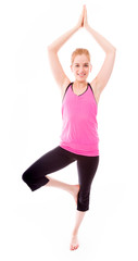 Young woman practicing yoga