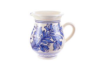 Wine jug in rustic style isolated