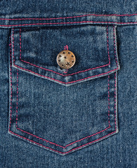 Blue jeans pocket.