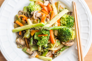 Wok stir fry with vegetables