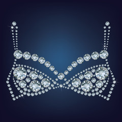 shiny bra made up a lot of diamonds - 64597104